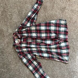 🩵Plaid men’s Shirt - Red and White